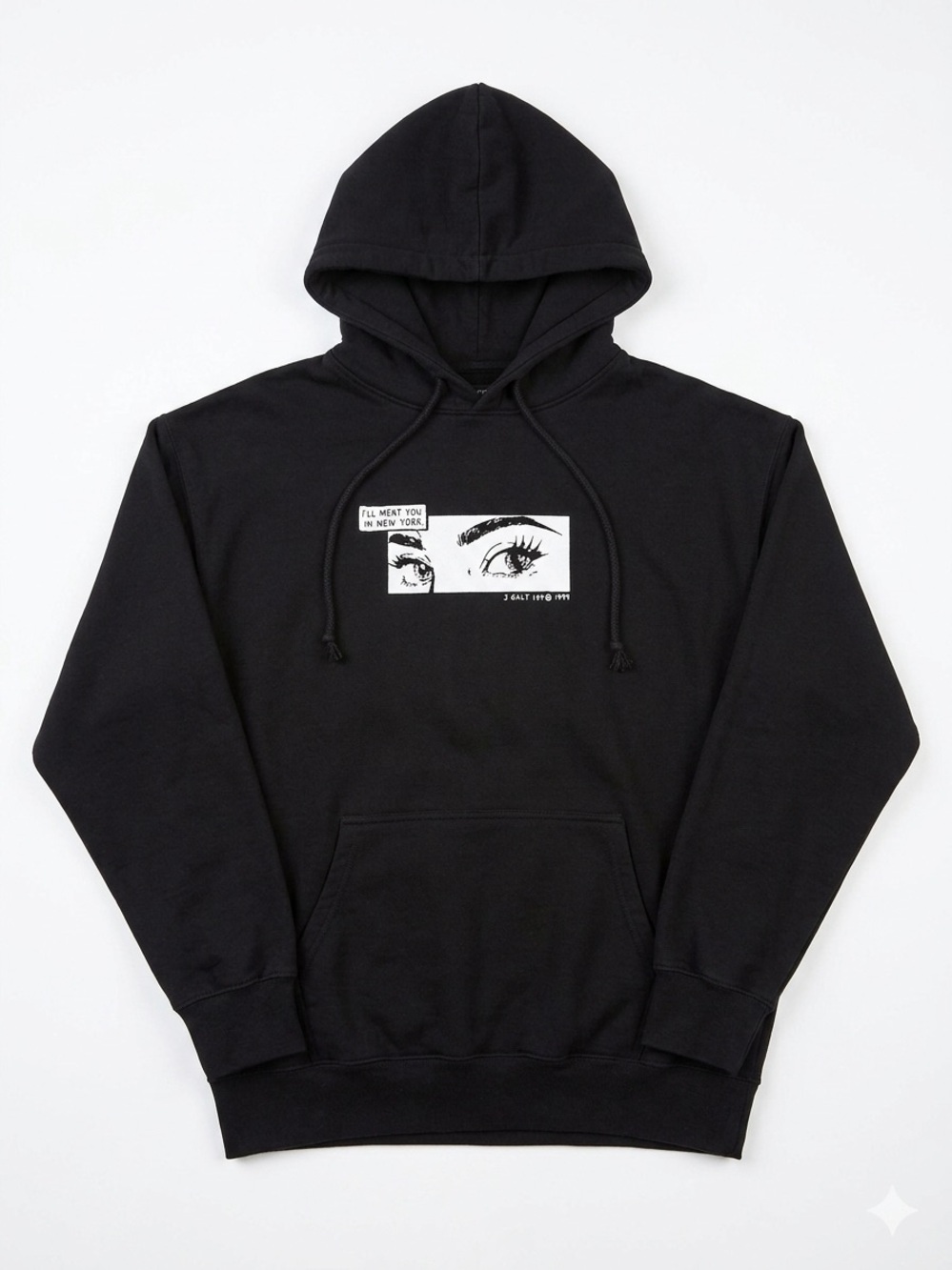 Brandy Melville Black Graphic Eye Pullover Hoodie